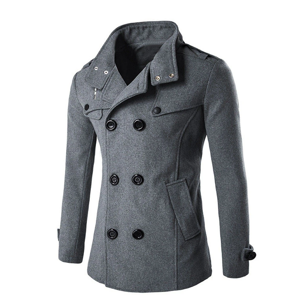 CHAMSGEND, Женское шерстяное пальто с отворотом, модное осенне-зимнее теплое пальто с длинным рукавом и искусственными пуговицами, пальто для девочек, большие размеры 1121