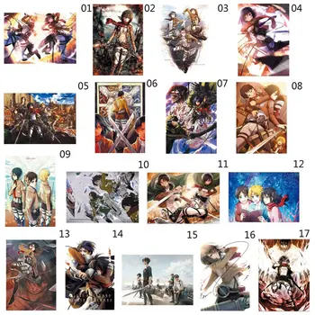 

Attack on Titan Posters Japanese Anime kraft Paper Prints Clear Image room Bar Home Art painting wall sticker