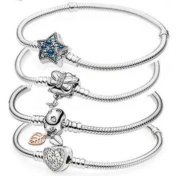 

Decorative Butterfly Leaves Princess Jasmine & Aladdin Clasp 925 Silver Bracelet Fit Fine Bangle Bead Charm Diy Jewelry
