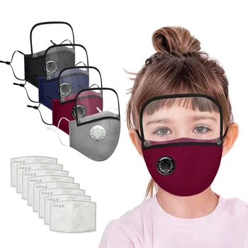 

Masks For Kids 2020 Fashion Kids Dustproof Protect -fog Protect Breathable Valvess Face Mask With Eyes Shield Mouth Mask
