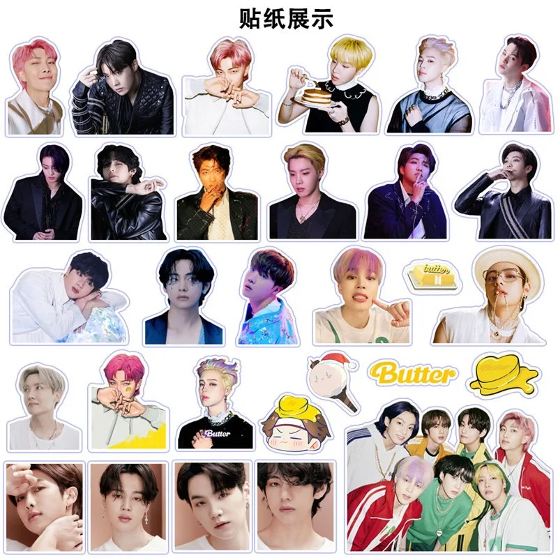 100pcs kpop bangtan boys stickers new album permission to dance korea idols cute boys girl group photos pictures stickers poster wall stickers aliexpress