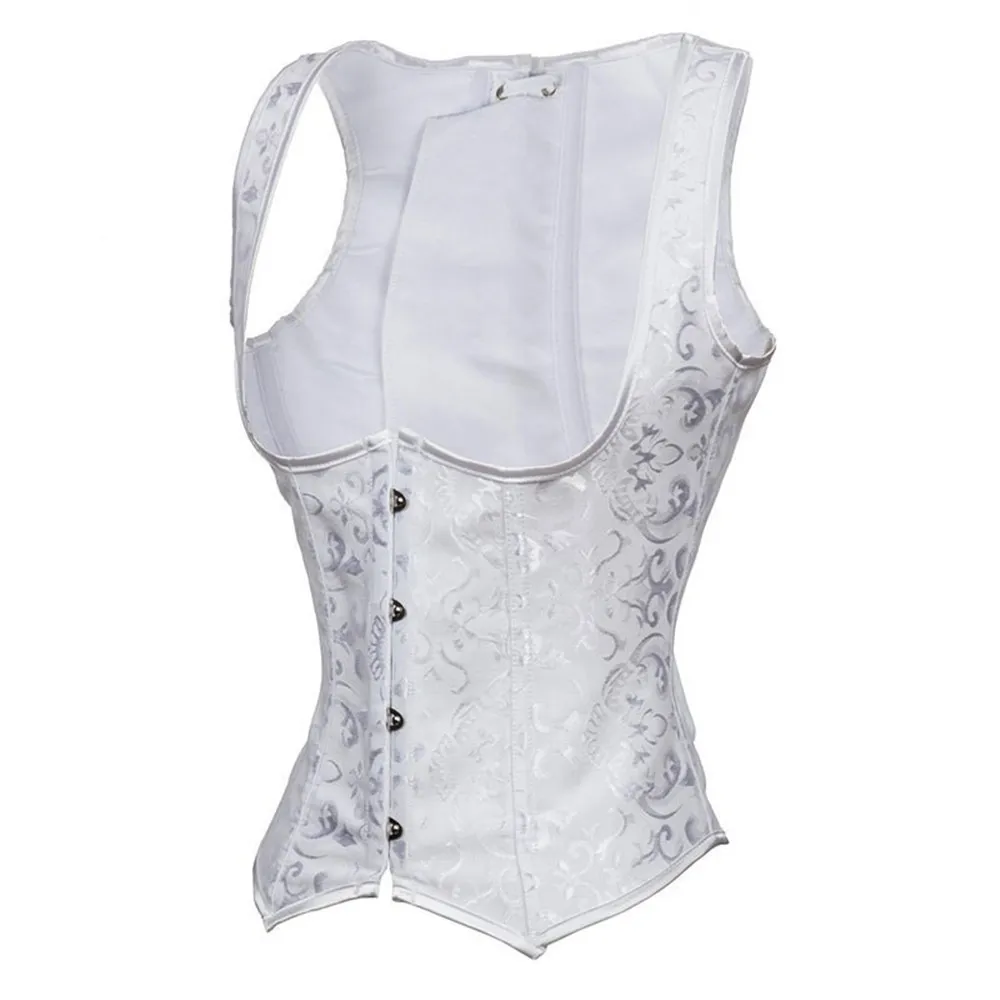 S-6XL-Women-s-White-Black-Brocade-Steel-Boned-Steampunk-Tesla-Underbust-Corset-Waist-Cincher-Vest (2)