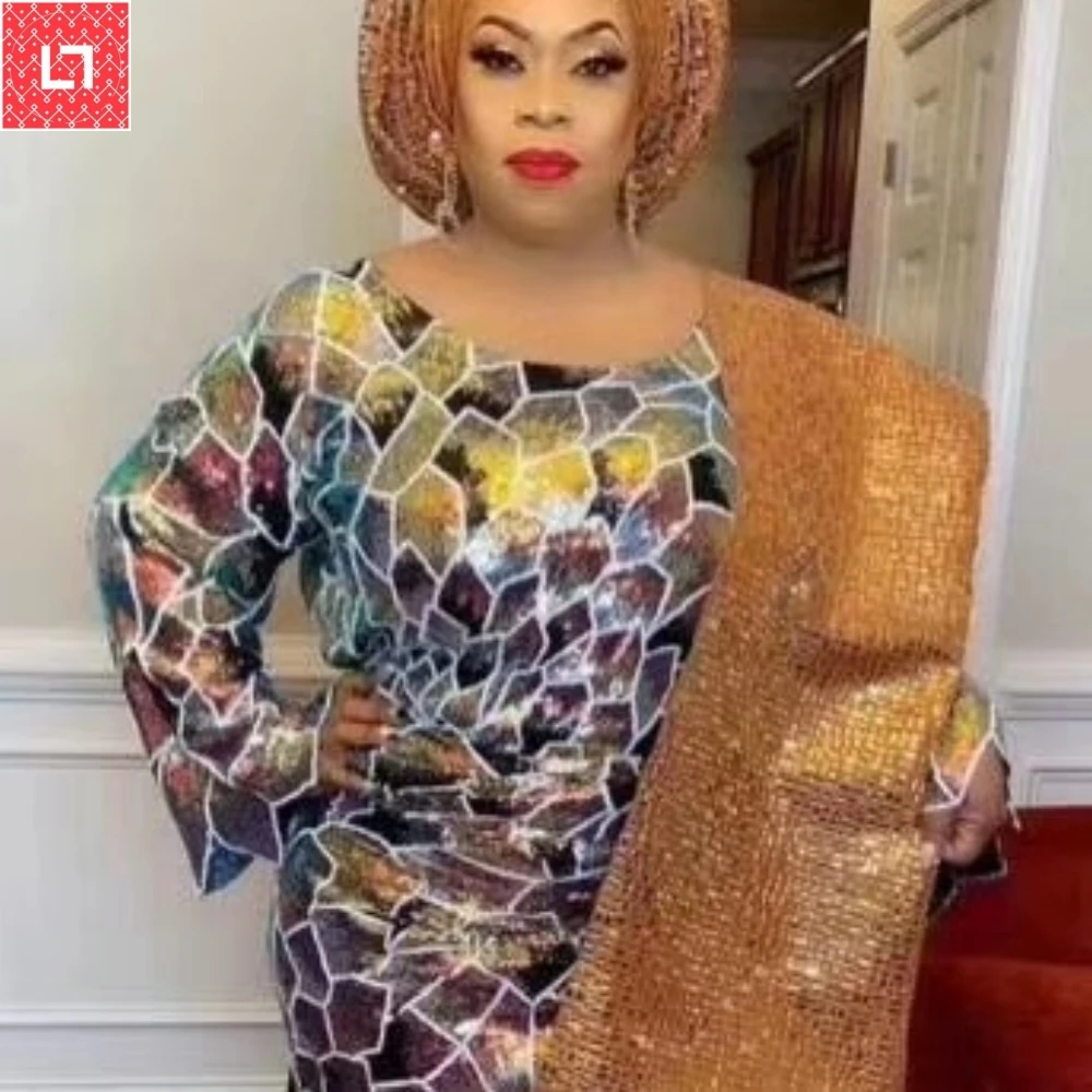 Legendary African Sequins Lace Fabric High Quaity 3d Embroidery Tulle For Party | Дом и сад
