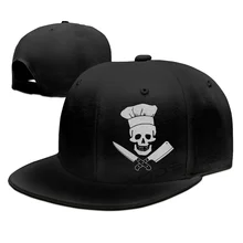 

Men's Skull-Chef Cooking Skull Baseball Caps Vintage Cotton Denim Dad Hat Black