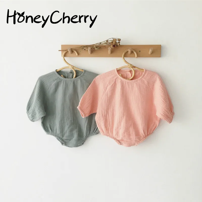 

Cute Baby Girl Bodysuits Little Rabbit Ear Butt-wrapped Long-sleeved Triangular Crawling Suit With Hat