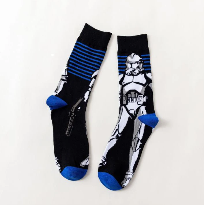 Star Wars Movie Stockings Master Yoda R2-D2 Cosplay Socks Wookiee Jedi Knight Novelty Men's Women's Socks Spring Autumn Winter - Color: 7