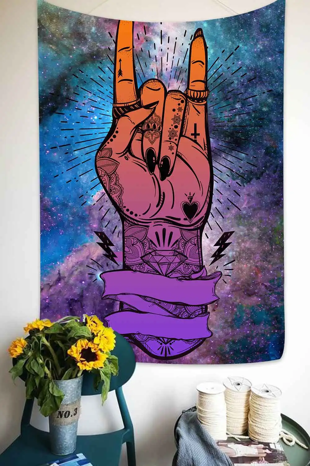 Simsant волшебный лес Гобелен Мандала Цветок Цветочный жесты искусство настенные