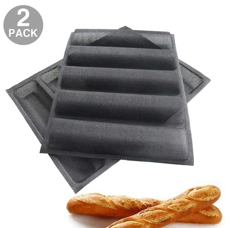 Silicone Baguette Moule Antiadhésive Pain Français Perforé Pan Formes Plaque De Cuisson Doublures Tapis Moule À Pain De Qualité Alimentaire Livraison Directe