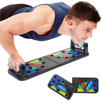 

Loogdeel Push up Board 9 in 1 Body Building Home Comprehensive Fitness Exercise Equipment Fodable Adjustable Push-up Stands