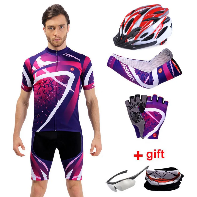 Быстросохнущий набор из Джерси для велоспорта, Мужская профессиональная команда, одежда для шоссейного велосипеда, одежда для горного велосипеда, женская одежда для велоспорта, короткий комплект, мужской облегающий костюм - Цвет: men full set