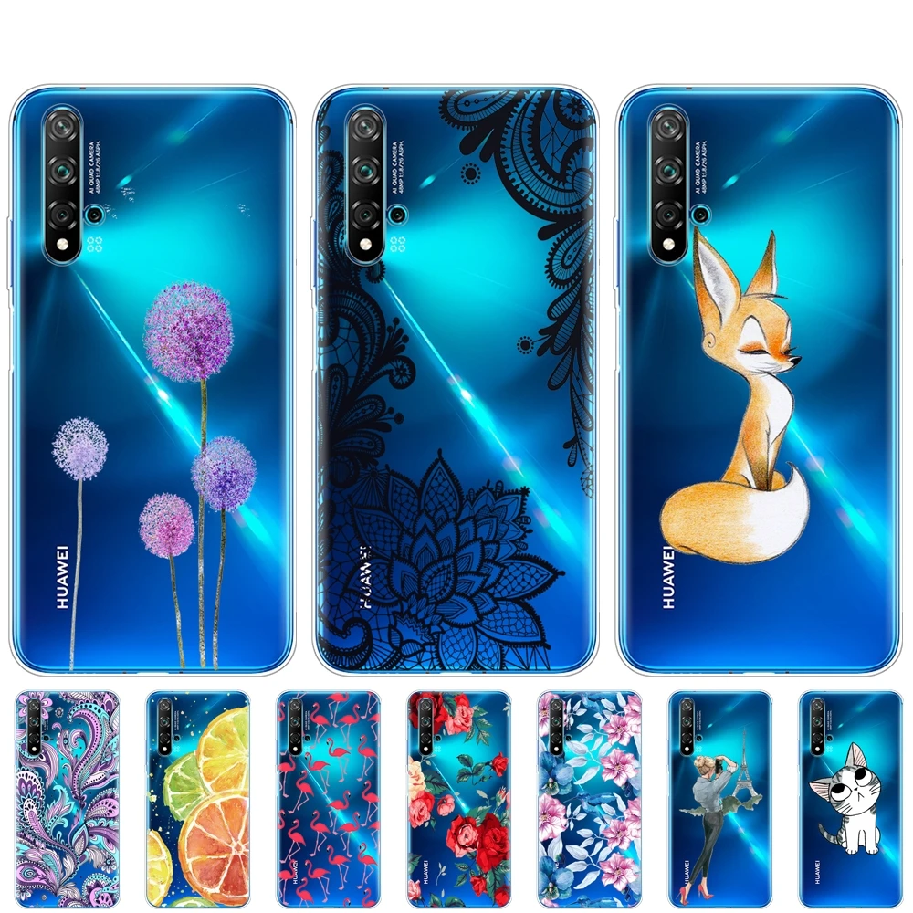 Per Huawei Nova 5 T Caso Molle Di Tpu Posteriore Del Silicone Della Copertura Del Telefono Per Nova5T 5 T Yal-L21 6.26 ''Fundas Coque Paraurti