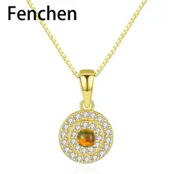 Fenchen 925 серебро прекрасное ювелирное ожерелье для женщин Сверкающее круглое ожерелье, настоящая Серебряная цепочка-украшение AN107
