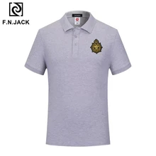 F.N.JACK, трендовая Мужская классическая рубашка поло, хлопковые топы с коротким рукавом для мужчин, повседневные одноцветные летние поло