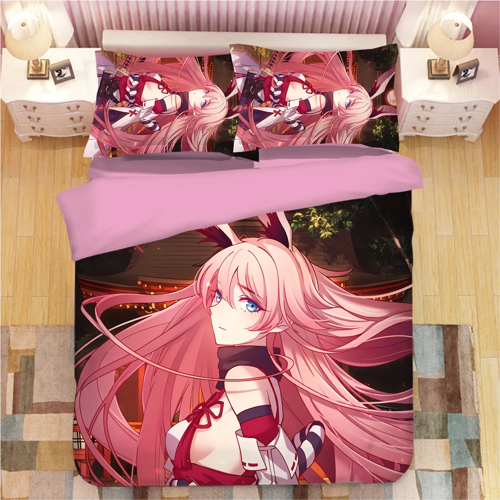 

Yae Sakura bed linen Cartoon anime Duvet Covers Pillowcases kids Anime Comforter Bedding Sets bed linens bedclothes bed set 14