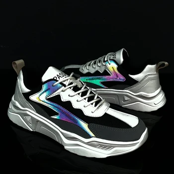 

Breathing Running Shoes Men Reflective Tide Shoes Special Casual Shoes with Hollow Bottom Wear-resistant Jogging Men Sport Shoes