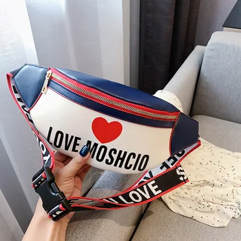 

Leather Fanny Pack Women Large Capacity Waist Pack Fashion Letter Panelled Waist Bags Leather Belt Bag Multi-function Chest Bag