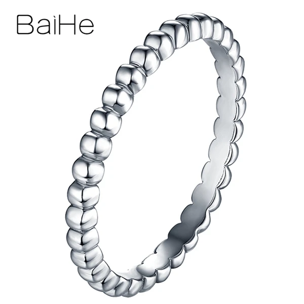 BAIHE Solid 14K белое золото(AU585) сертифицированные помолвки и свадебные женские модные ювелирные изделия Элегантные уникальные модные Подарочные Кольца