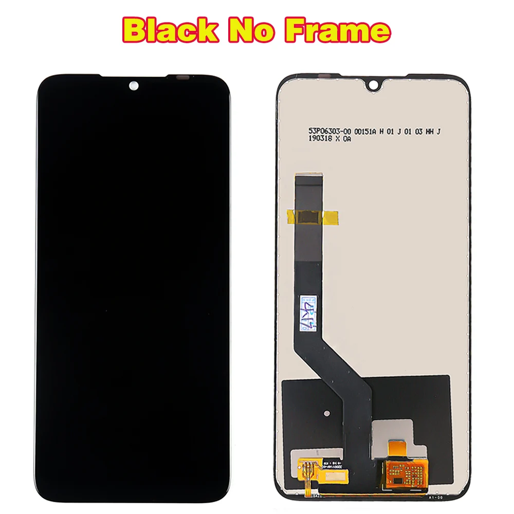 10 мульти сенсорный экран для Xiaomi Redmi Note 7 ЖК-дисплей 6,3 дюймов Олеофобное Покрытие дигитайзер сборка рамка с бесплатными инструментами - Цвет: Black No Frame