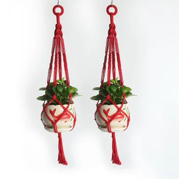 

Hand Made Flower Basket Green vine Pot Planter Hanging Vase Container Wall Plant Basket For Garden KM06