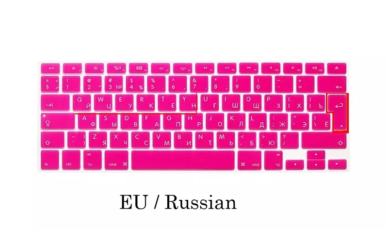 Чехол для клавиатуры с русским языком для Macbook Air 13, чехол для русской клавиатуры A1466, водонепроницаемая Защитная пленка для клавиатуры - Цвет: EU-Rose