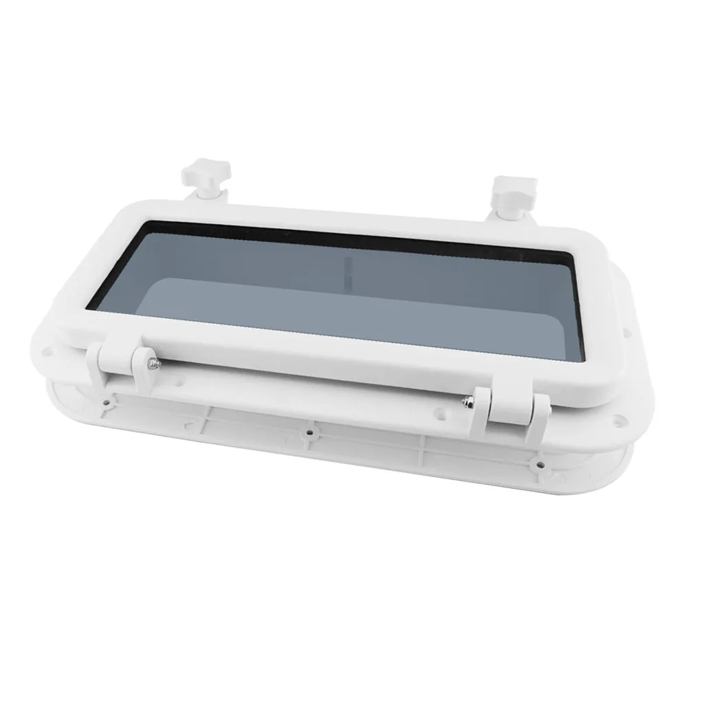 Yacht Rectangular Opening Portlight Porthole 3.5 inch 9cm Replacement Window Port Hole - ABS Tempered Glass - White
