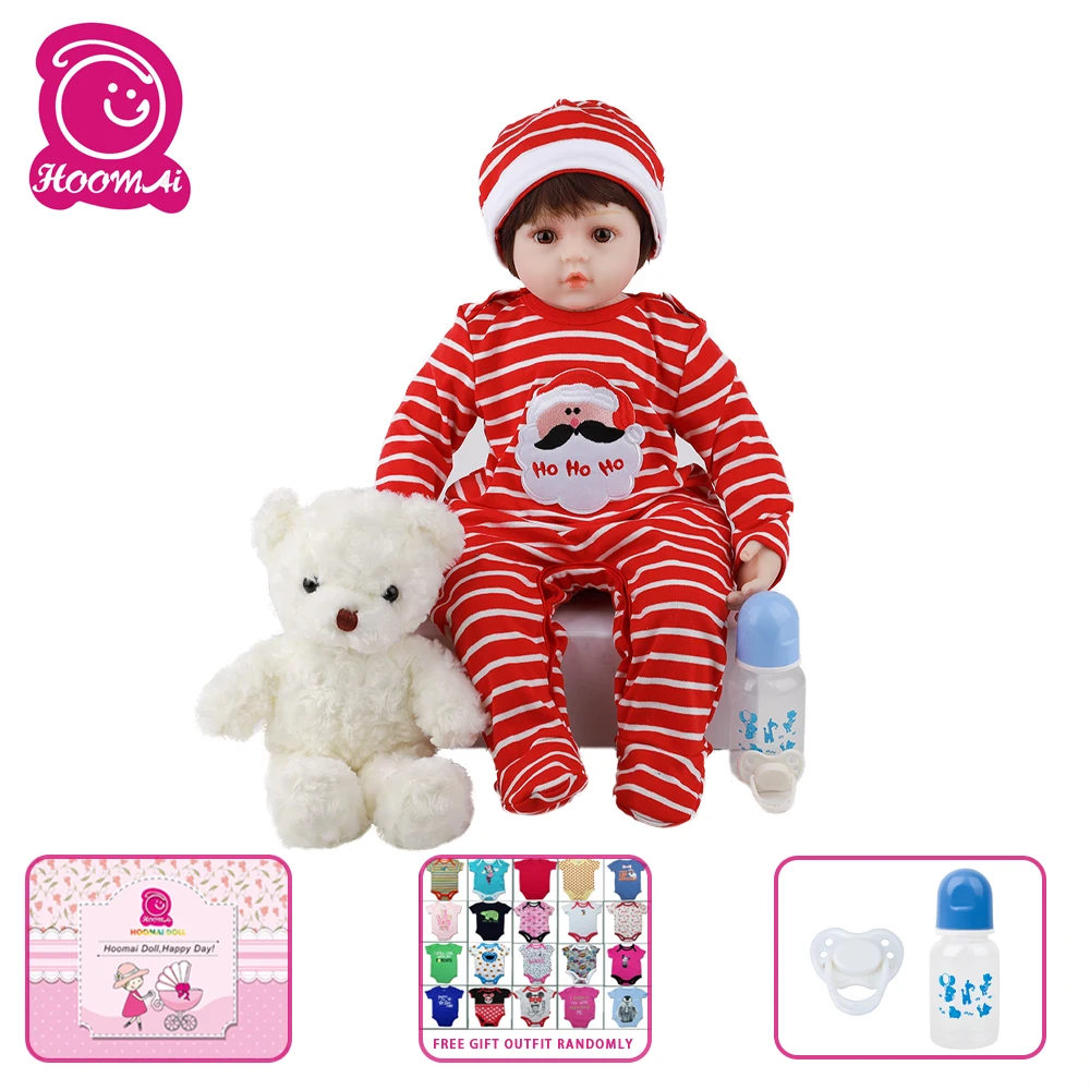 Hoomai reborn baby 24 ''силиконовая кукла ткань реалистичные куклы Bebe Reborn для детей
