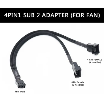 

PWM 4pin Fan Extension Splitter Hub Cables Motherboard CPU 4 pin Y Splitter Cable Fan PC Case Fan Extension Adapter