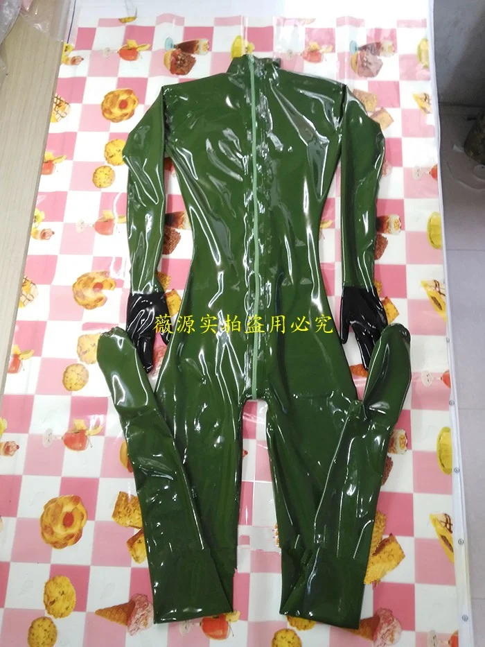 Metallic-Blue-Latex-Catsuit-Women-Rubber-Bodysuits-3d-Breast-with-Back-Crotch-Zippe-8