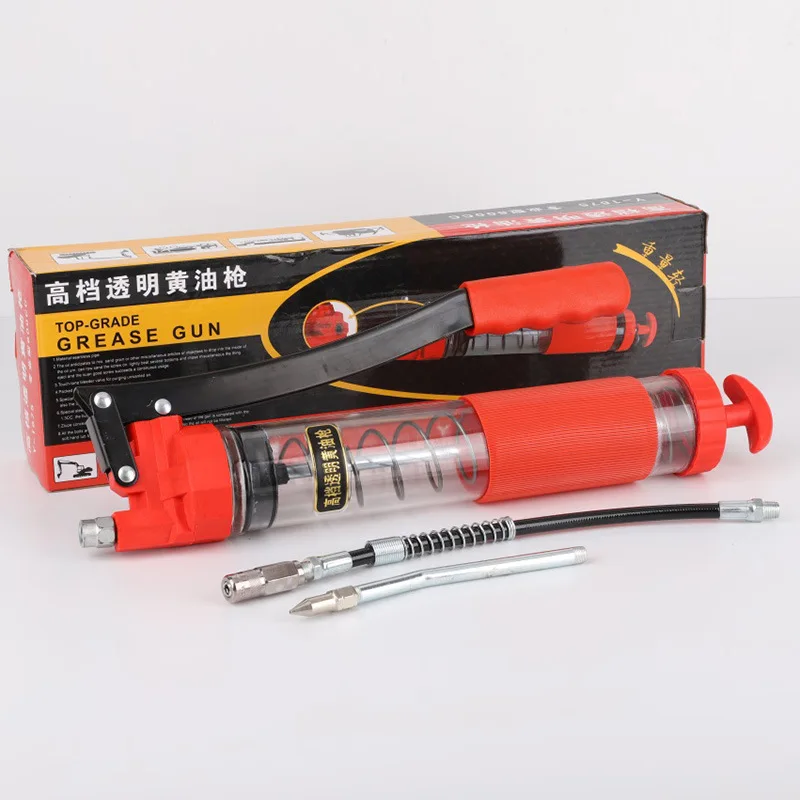 

Manufacturers Direct Selling Transparent Single Pole Grease Gun Top Grade Transparent Gear Grease Gun Double Poles Pump Core Gre