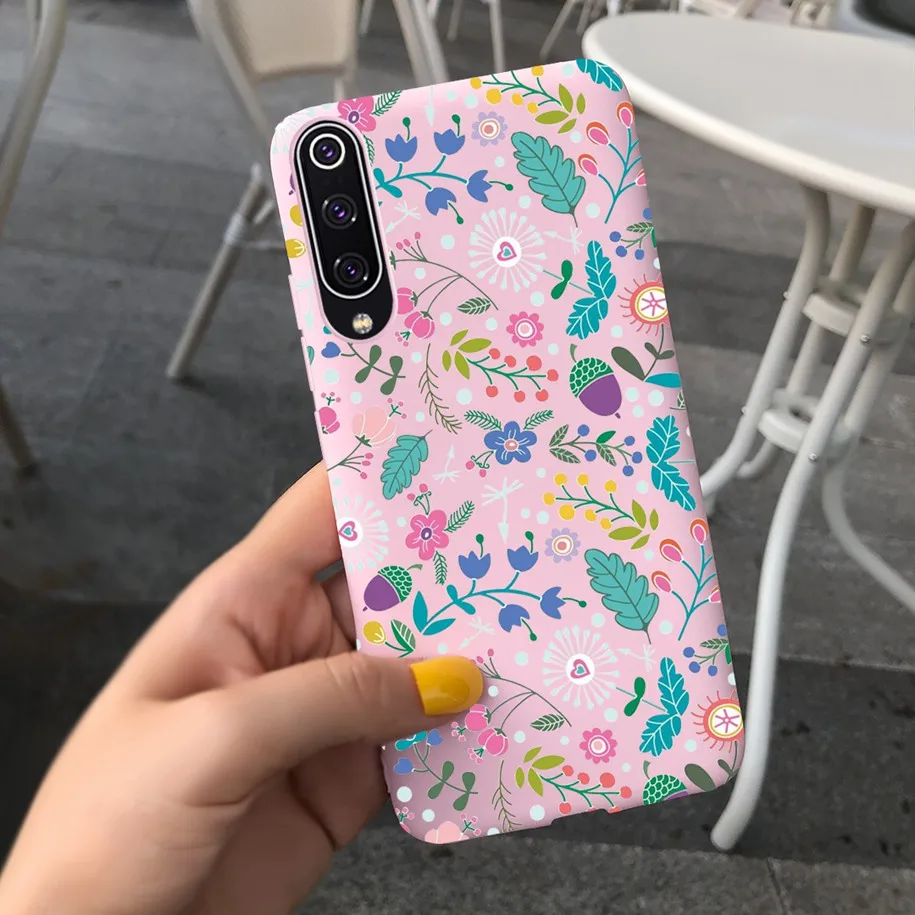 For Xiaomi Mi 9 SE Case New Liquid Silicone Matte Soft Lavender Flowers Protection Cover For Xiaomi Mi 9 Lite Mi9 SE Phone Cases iphone waterproof bag