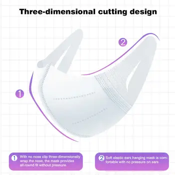 

50PCS Disposable Children's Mask 3-layer Dustproof Soft Face Mouth Protection Cover Shield For 3-12 Years Old Children