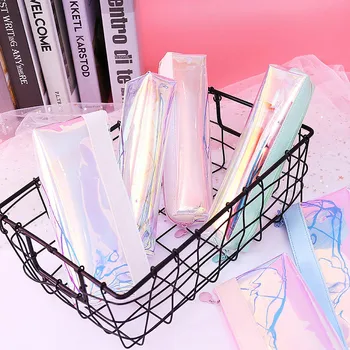 

Glitter Pencil Case Creative Laser Transparent PVC Pencil Bag School Kawaii Pen Bag For Girls Gift Stationery ChanceryEscolar