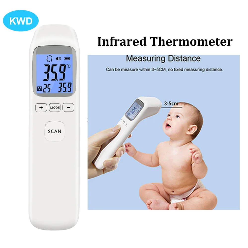 

Digital Infrared Thermometer Non-Contact Baby Forehead Adult Body Surface Fever IR Children Temperature Meter