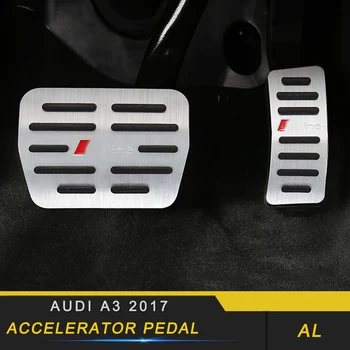 

For Audi A3 2017-2019 Car Styling Accelerator Foot Rest Brake Pedal Cover Trim Frame Chrome Interior Accessories
