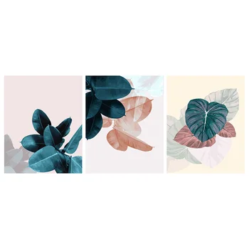 

3Pcs 40 X 50cm DIY Painting By Numbers Hand Painted Wall Decoration Set With Frame For Home Decor-Green Leaves/Golden Deer/Bloom