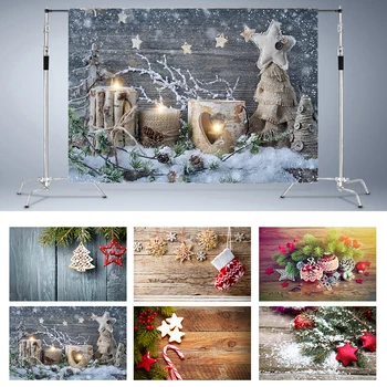 

Nitree Food Photography Background Photo Studio Backdrop Christmas Snowflake Pendan Candle Wood Board Xmas Sock Party Decoration