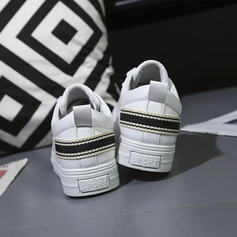 

White Shoes 2019 New Style Spring Summer Korean-style Versatile Athletic Shoes Women Flat Students Breathable Lace-up Casual Sho