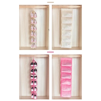 

Shoes Storage Hanging Bag Dustproof Organizer Rotatable for Closet Household Bedroom Home Storage Organization 33x118cm