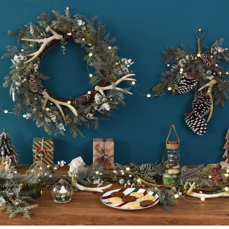 

Christmas decorations new 2020 Nordic style diy christmas wreath door christmas artificial wreath christmas interior decor