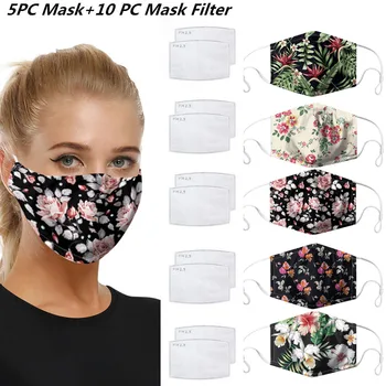 

Adult Unisex Mouth Masks For Women Men Face Cover 3d Flower Printed Dust-proof And Breathable Cotton Mask Cycling Reusable Mask