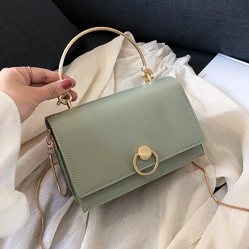

SWDF Brand Mini Crossbody Bags For Women 2020 New Handbags with Metal Handle Simple Style Shoulder Messenger Bag For Women