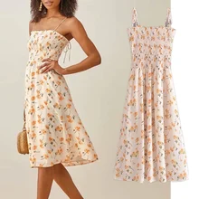 

Dave&Di Ins Fashion Blogger Vinatge Vestidos De Fiesta De Noche Indie Folk Sexy Spghetti Strapless Summer Dress Women Vestidos