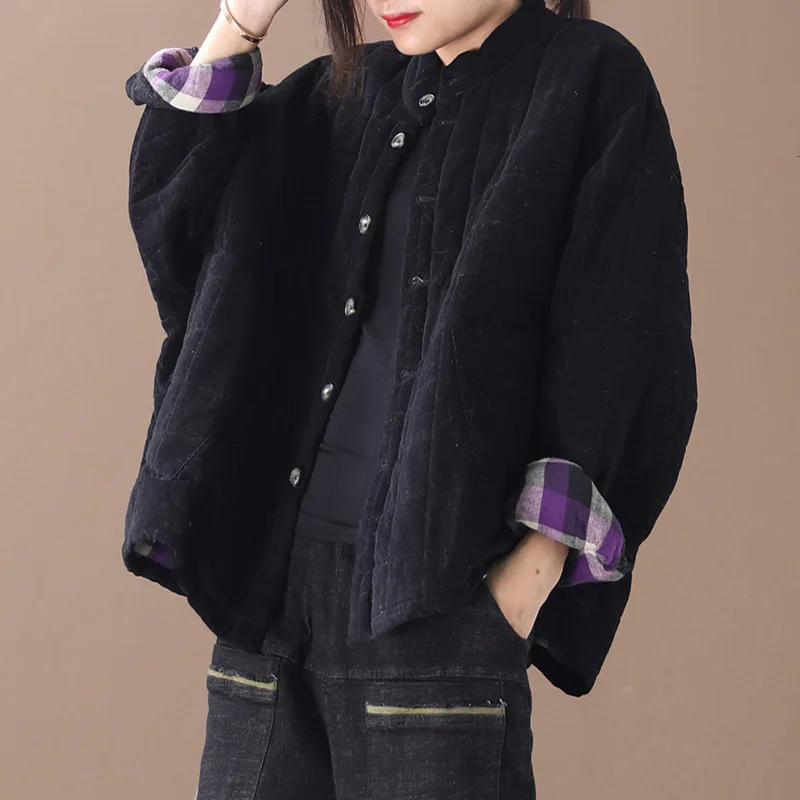 Max LuLu корейский модный бренд Женская одежда в стиле панк Женская Вельветовая зимняя куртка теплые парки винтажные женские стеганые пальто Большие размеры - Цвет: Черный