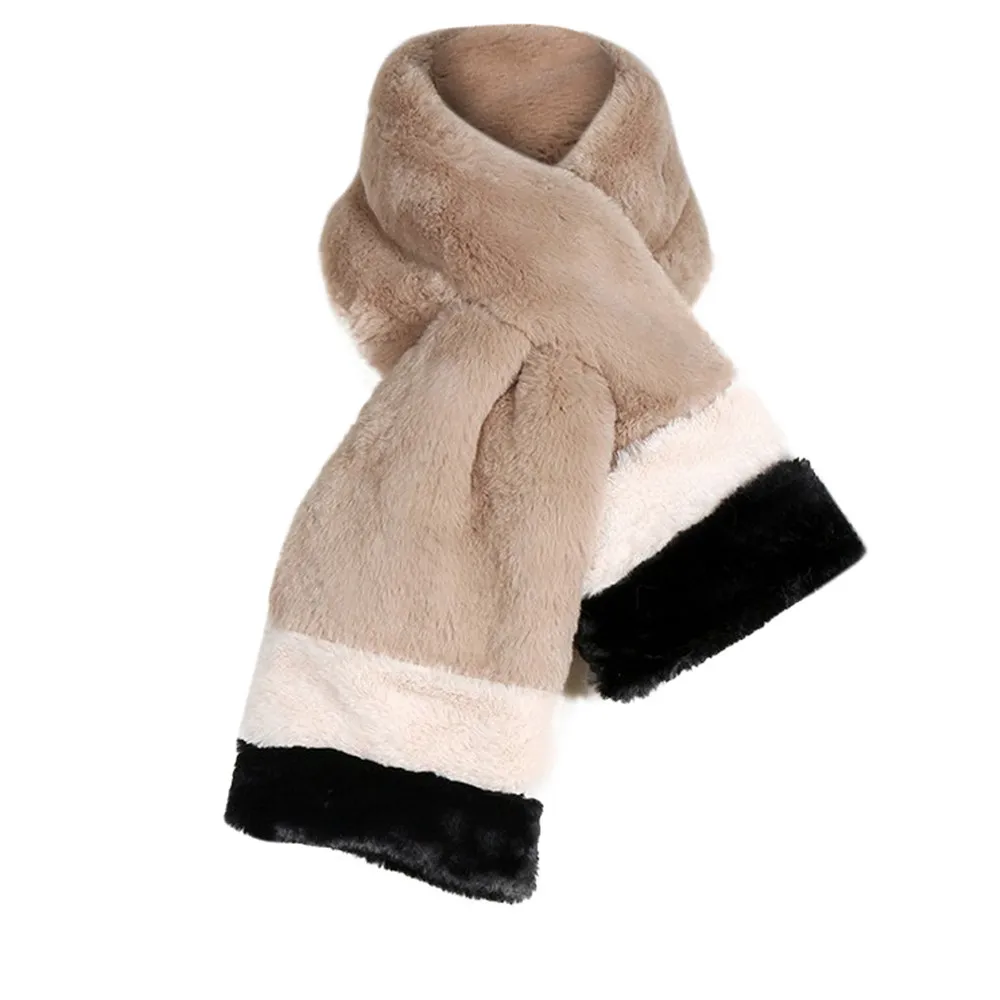 Осенне-зимний женский зимний теплый шарф, модный утолщенный мех, имитация меха, трава, шарфы, платок, длинный шарф#930 - Цвет: Коричневый