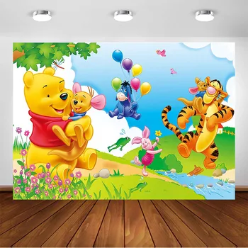 

Winnie Pooh Party Backdrop Winnie the Pooh Theme Birthday Party Kids Baby Shower Decoration Supplies Photography Background
