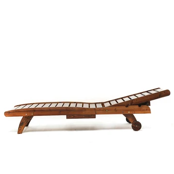 

Carbonized anticorrosive solid wood beach chair leisure folding balcony chair recliner lunch break home chair