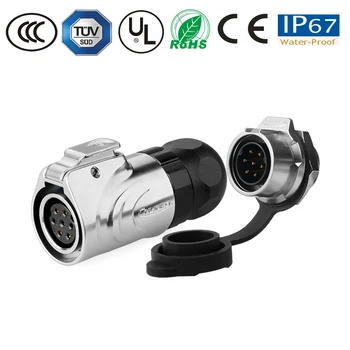 

Waterproof connector M16 7pin aviation Cable circular Power Supply signal male female plug socket electronics connector monitor