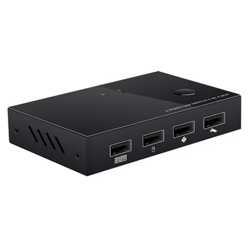 

HDMI 2 In 4 Out KVM Switch 4 Port HDMI Switcher 4K 2K 30HZ with 2 Cables For PC Computer Laptop Mouse Printers Keyboard Scanner
