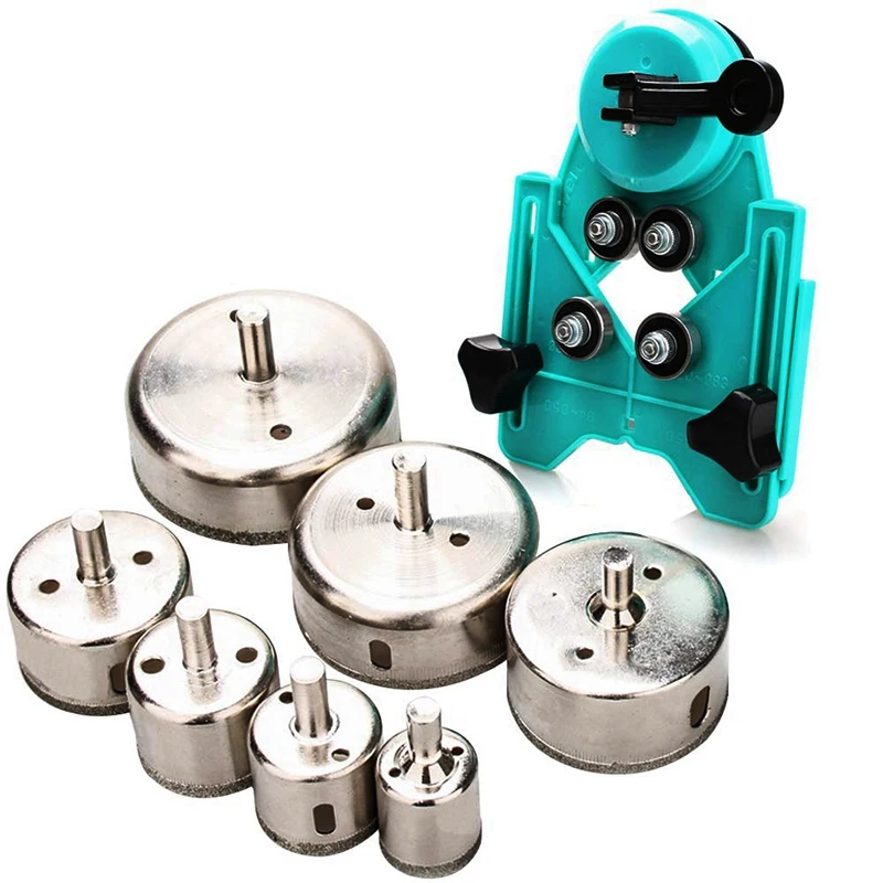 

Hole Saw Set, 7 Hole Diamond Drill Bit With Hole Saw Guide Clamp, Coated Drill Bit, Adjustable Hole Saw Centering Vacuum Cleaner