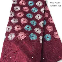 Мудрый выбор 5 ярдов африканская швейцарская кружевная вуаль кружева нигерийский хлопок швейная ткань высокого качества